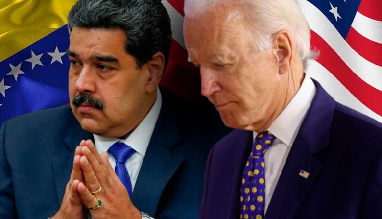 Ilustración Biden y Maduro. 