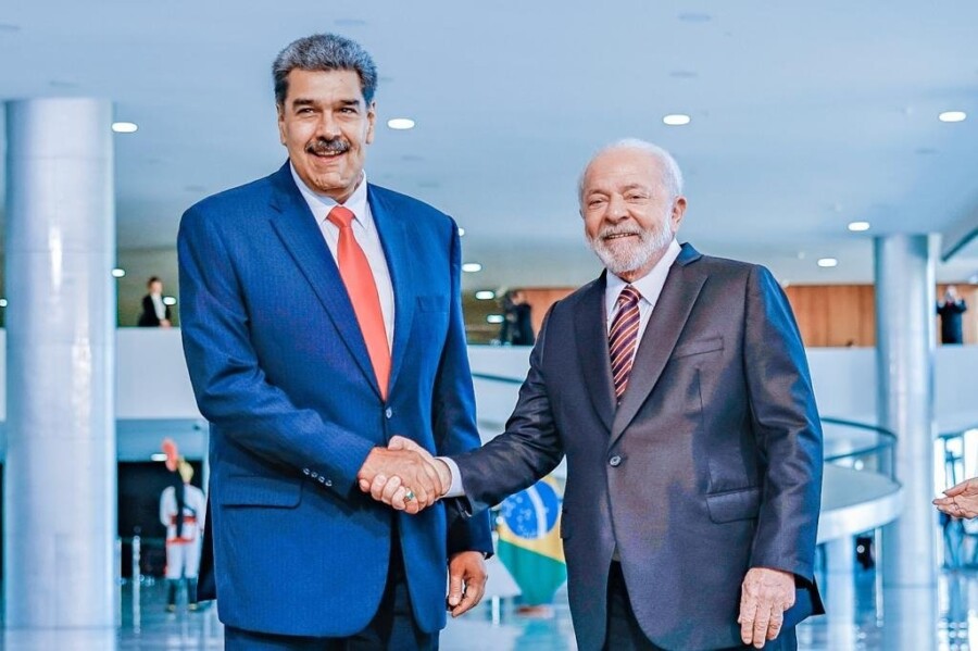 Los presidentes Nicolás Maduro y Luis Ignacio Lula de Venezuela y Brasil respectivamente (Foto: Radio.uchile).