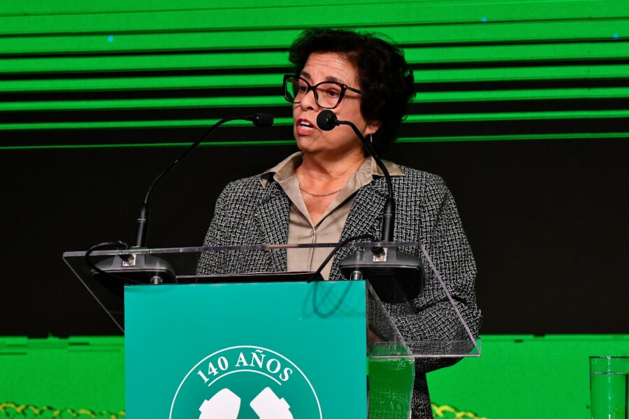 Ministra de Minería de Chile Aurora Williams en su discurso. Crédito Sonami Chile. 