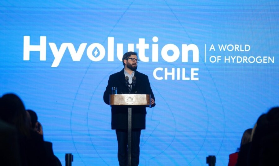  Presidente de la República de Chile Gabriel Boric en su discurso inaugural de Hyvolution 2024. Crédito Hyvolution.