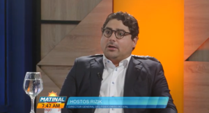 Ostos Trisic, director de RD Vial, durante una entrevista televisiva.
