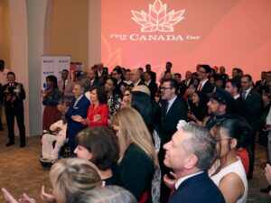 Autoridades, diplomáticos e invitados especiales asistieron a la celebración del Día de Canadá en Santo Domingo.